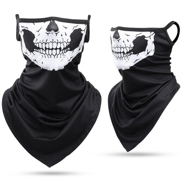 Summer Breathable Mesh Skull Hunting Cycling Bandana Sport Half Face Cover Mask Running Hiking Skiing Triangle Neck Warmer Scarf Motorcycle Protect Cycling Face Mask Anti-UV Neck Hood Half Face Breathable Dustproof Headband Triangle Sport Scarf