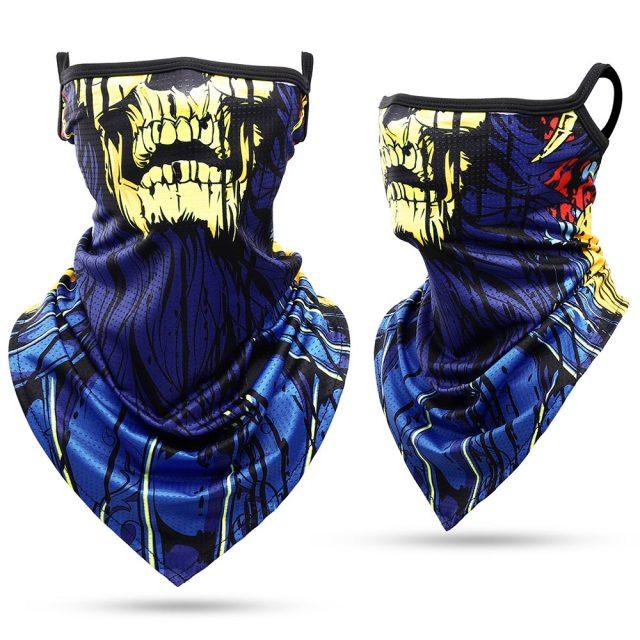 Summer Breathable Mesh Skull Hunting Cycling Bandana Sport Half Face Cover Mask Running Hiking Skiing Triangle Neck Warmer Scarf Motorcycle Protect Cycling Face Mask Anti-UV Neck Hood Half Face Breathable Dustproof Headband Triangle Sport Scarf