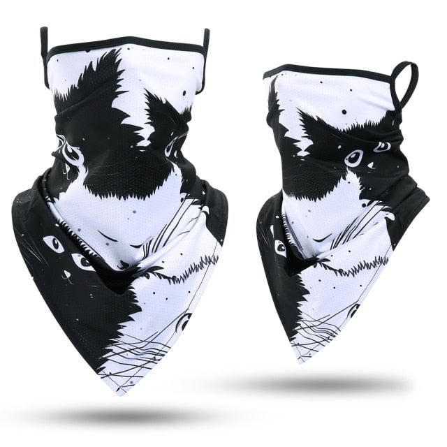 Summer Breathable Mesh Skull Hunting Cycling Bandana Sport Half Face Cover Mask Running Hiking Skiing Triangle Neck Warmer Scarf Motorcycle Protect Cycling Face Mask Anti-UV Neck Hood Half Face Breathable Dustproof Headband Triangle Sport Scarf