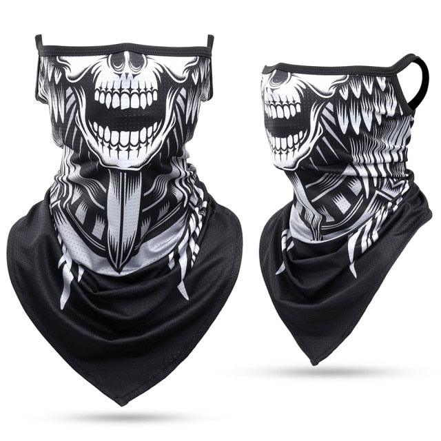 Summer Breathable Mesh Skull Hunting Cycling Bandana Sport Half Face Cover Mask Running Hiking Skiing Triangle Neck Warmer Scarf Motorcycle Protect Cycling Face Mask Anti-UV Neck Hood Half Face Breathable Dustproof Headband Triangle Sport Scarf