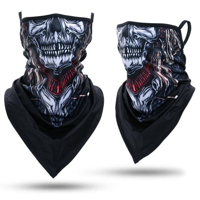 Summer Breathable Mesh Skull Hunting Cycling Bandana Sport Half Face Cover Mask Running Hiking Skiing Triangle Neck Warmer Scarf Motorcycle Protect Cycling Face Mask Anti-UV Neck Hood Half Face Breathable Dustproof Headband Triangle Sport Scarf