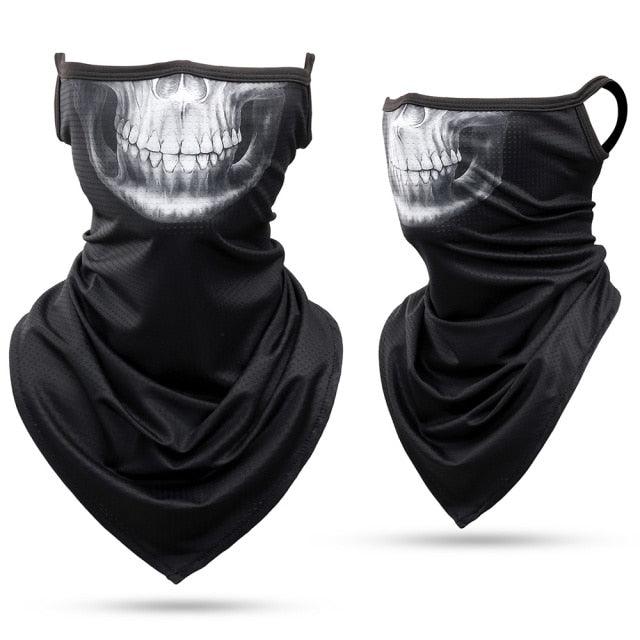 Summer Breathable Mesh Skull Hunting Cycling Bandana Sport Half Face Cover Mask Running Hiking Skiing Triangle Neck Warmer Scarf Motorcycle Protect Cycling Face Mask Anti-UV Neck Hood Half Face Breathable Dustproof Headband Triangle Sport Scarf