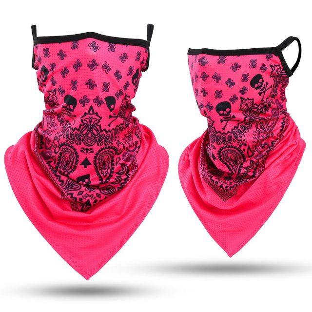 Summer Breathable Mesh Skull Hunting Cycling Bandana Sport Half Face Cover Mask Running Hiking Skiing Triangle Neck Warmer Scarf Motorcycle Protect Cycling Face Mask Anti-UV Neck Hood Half Face Breathable Dustproof Headband Triangle Sport Scarf