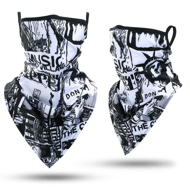 Summer Breathable Mesh Skull Hunting Cycling Bandana Sport Half Face Cover Mask Running Hiking Skiing Triangle Neck Warmer Scarf Motorcycle Protect Cycling Face Mask Anti-UV Neck Hood Half Face Breathable Dustproof Headband Triangle Sport Scarf