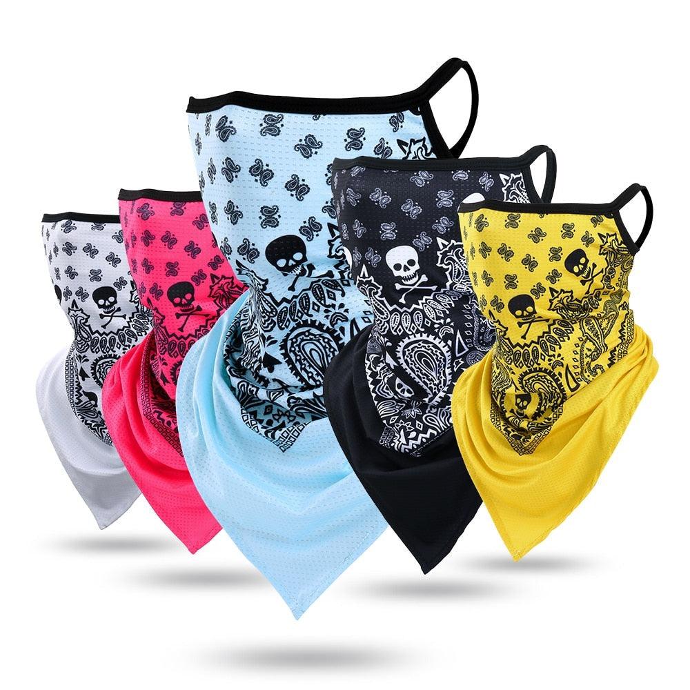 Summer Breathable Mesh Skull Hunting Cycling Bandana Sport Half Face Cover Mask Running Hiking Skiing Triangle Neck Warmer Scarf Motorcycle Protect Cycling Face Mask Anti-UV Neck Hood Half Face Breathable Dustproof Headband Triangle Sport Scarf