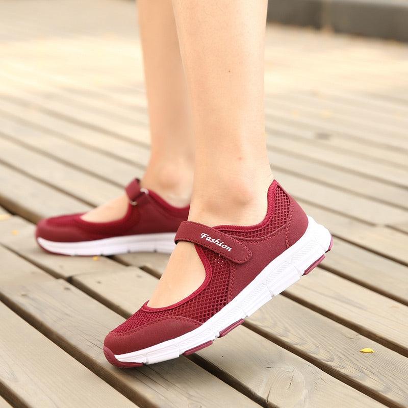 Summer Breathable Women Espadrilles Sneakers Healthy Walking Sport Mesh Sport Running Fashion Breathable Mesh Casual Shoes Flat Shoes Women Espadrilles