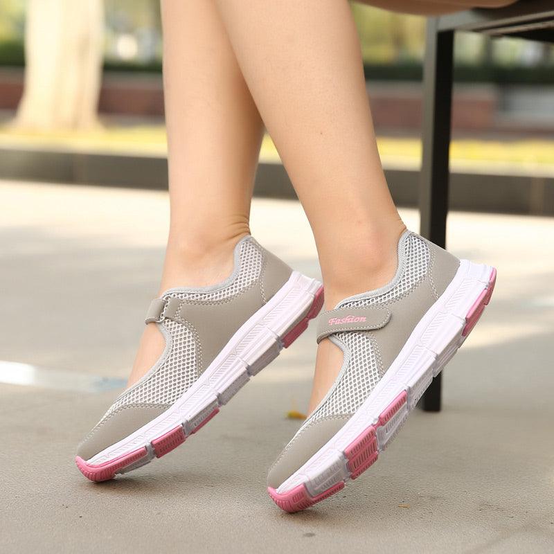 Summer Breathable Women Espadrilles Sneakers Healthy Walking Sport Mesh Sport Running Fashion Breathable Mesh Casual Shoes Flat Shoes Women Espadrilles