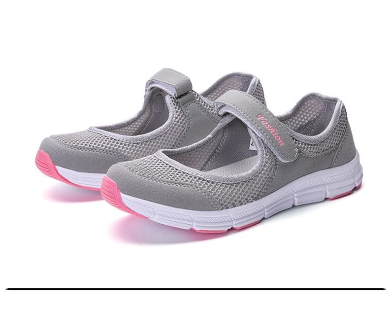 Summer Breathable Womens Sneakers Walking Sporty Mesh Sport Running Light Flats Casual Vulcanize Simple Shoes Spring Comfortable Espadrilles Luxury Design Espadrilles