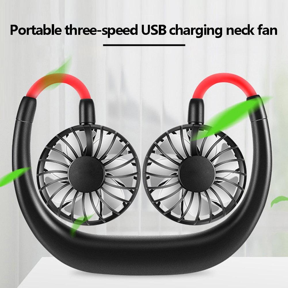 Summer Fan Hanging Neck 1200mAh Fan Rechargeable USB Hanging Neck Fan Mini Carry On Electric Fan For Outdoor Sports Cooling Fan Portable Hanging Neck Fan Rechargeable Neck Fan