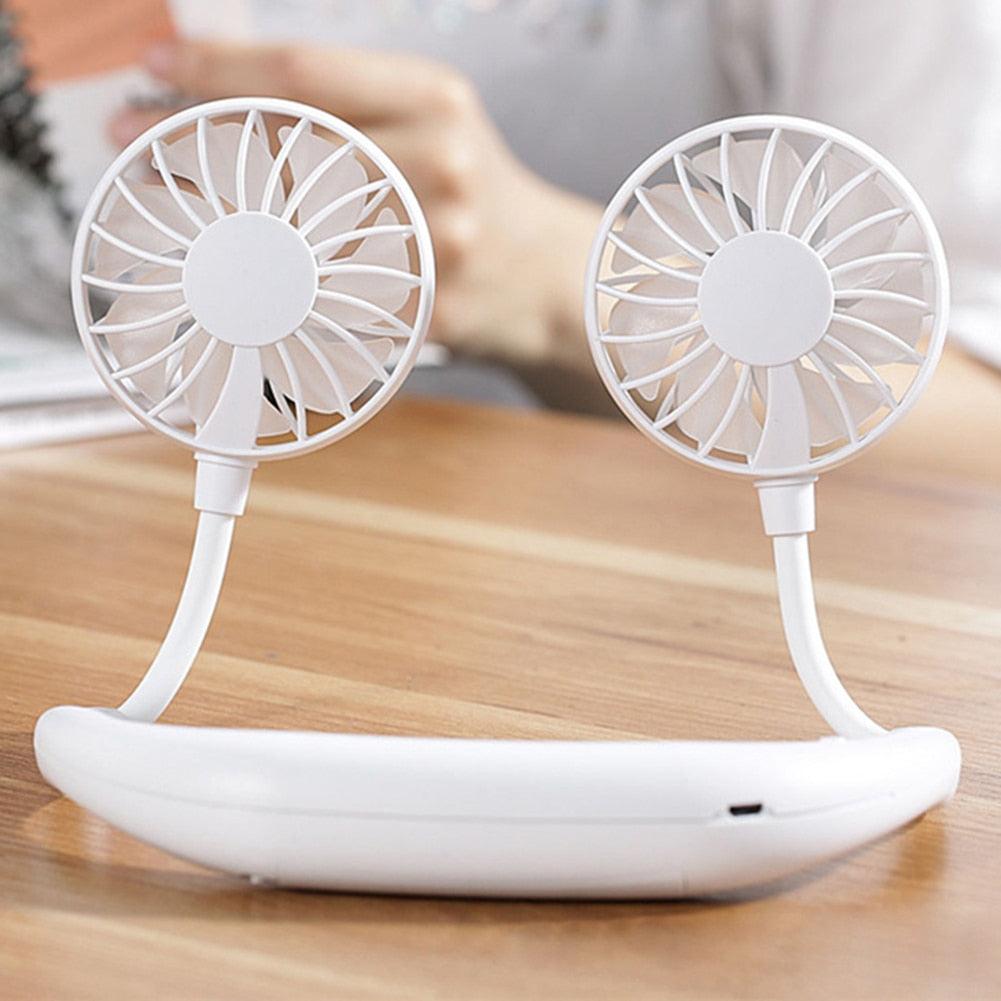 Summer Fan Hanging Neck 1200mAh Fan Rechargeable USB Hanging Neck Fan Mini Carry On Electric Fan For Outdoor Sports Cooling Fan Portable Hanging Neck Fan Rechargeable Neck Fan