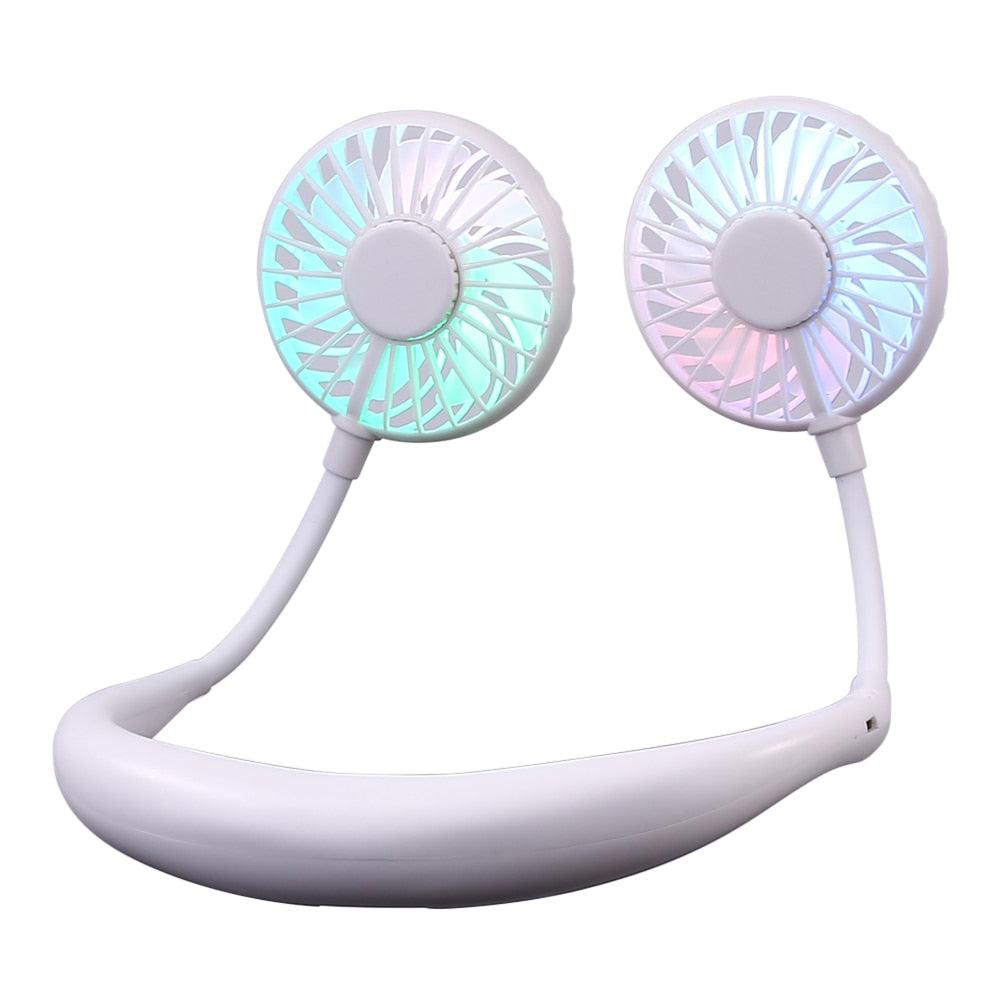 Summer Fan Hanging Neck 1200mAh Fan Rechargeable USB Hanging Neck Fan Mini Carry On Electric Fan For Outdoor Sports Cooling Fan Portable Hanging Neck Fan Rechargeable Neck Fan