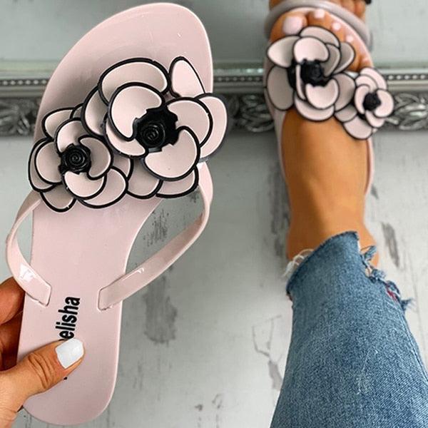 Summer Flowers Flip Flops Women Indoor Slippers Outdoor Sandals Flip-flops Fashion Beach Flat Flipflops Sandals Fashion Summer Slip On Comfort Flat Beach Thong Slipper