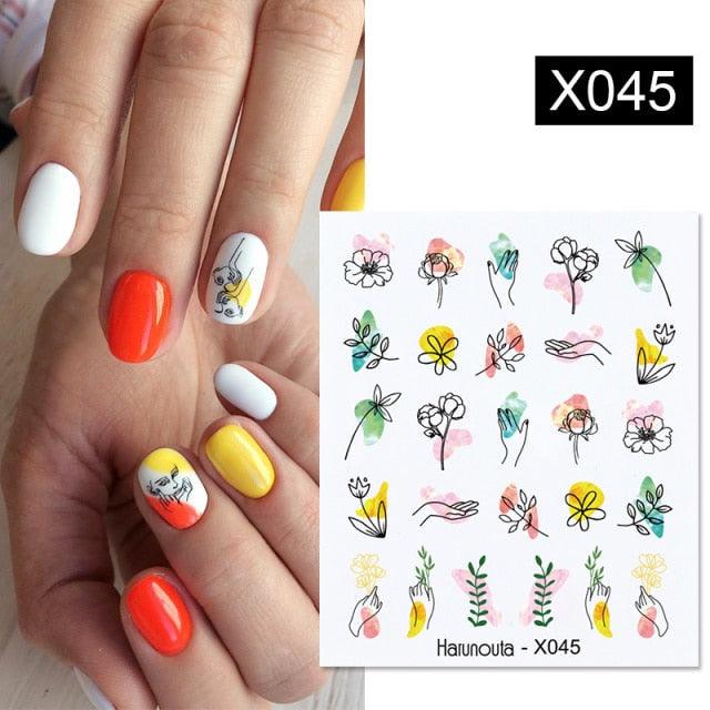 Summer Fruit Water Decals Kiwi Banana Strawberry Flower Alphabet Leaves Nail Art Stickers Wraps Slider Decorations 3D Fruit Nail Art Slices, Summer Fruit Slime Nail Supplies Nail Art Decorations Fruit Flakes Nail Accessories