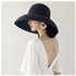 Summer Hat New Female Sun Hat Folding Beach Hat New Women's Ladies Wide Large Brim Floppy Folding Summer Beach Sun Hat Straw Cap Big Brim Elegant White Travel Sun Hat 55-58CM