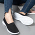 Summer Knitting Sock Women's Sneakers Slip On Shoes Lightweight Flat Women's Sports Breathable Mesh Platform Fashion Casual Slip On Easy Walking Espadrilles