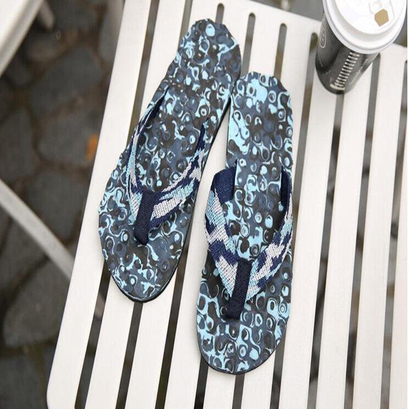 Summer Men Flip Flops Camouflage Slippers Water Sandals Anti-slip Casual Shoes Soft Bottom Beach Massage Slippers With Sport Side Line For Outdoor Summer