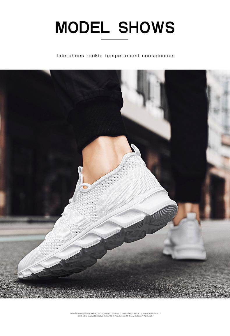 Summer Men's Casual Light Sneaker Outdoor Breathable Mesh Fashion Sports White Popular Style Running Casual Sneakers Couple Walk Sport Running Athletic Non Slip Fashion Sneakers