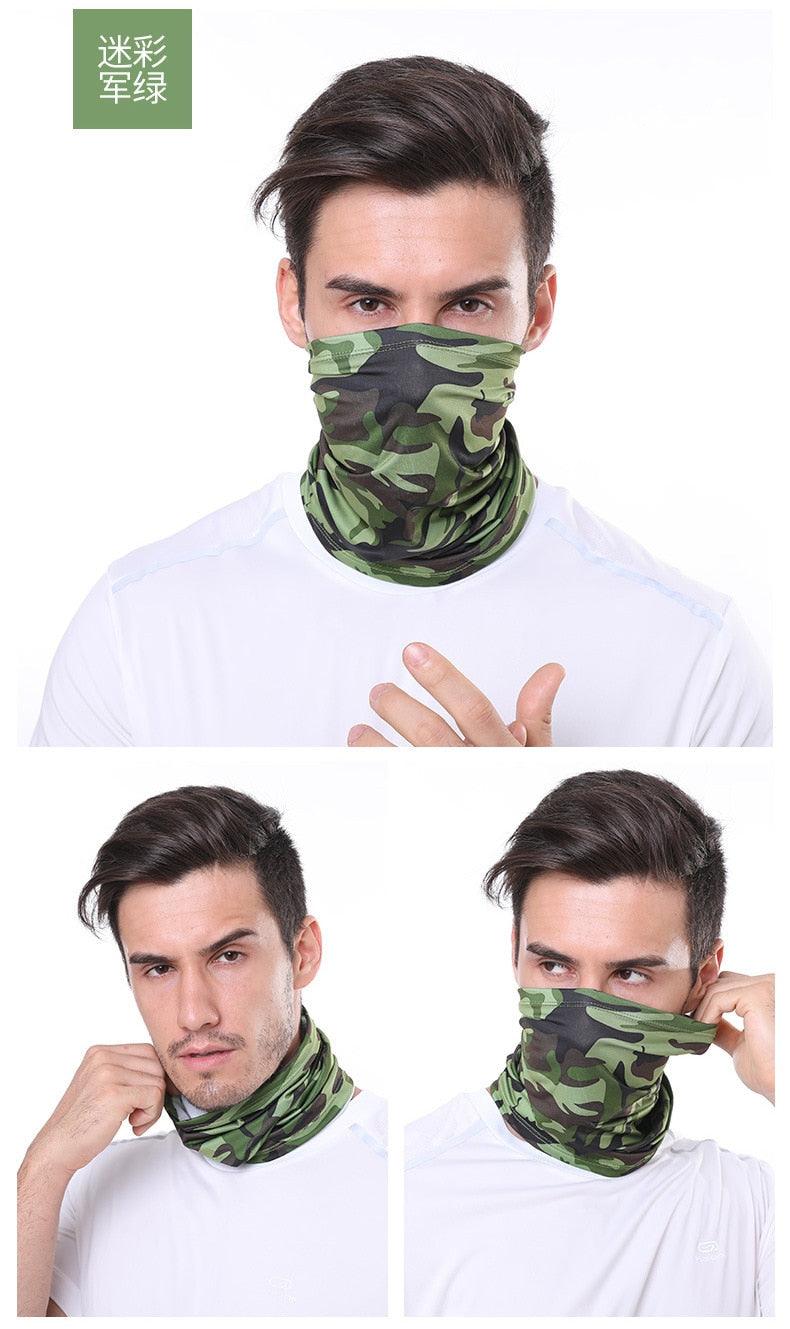 Summer Men Women Camouflage Bandana Half Face Mask Neck Gaiter Cover Face Scarf  Cycling Hunting Fishing Balaclava Scarf Unisex Men Women Bandanas Polyester Breathable Windproof Anti UV Neck Cover Camping Hiking Climbing Face Mask