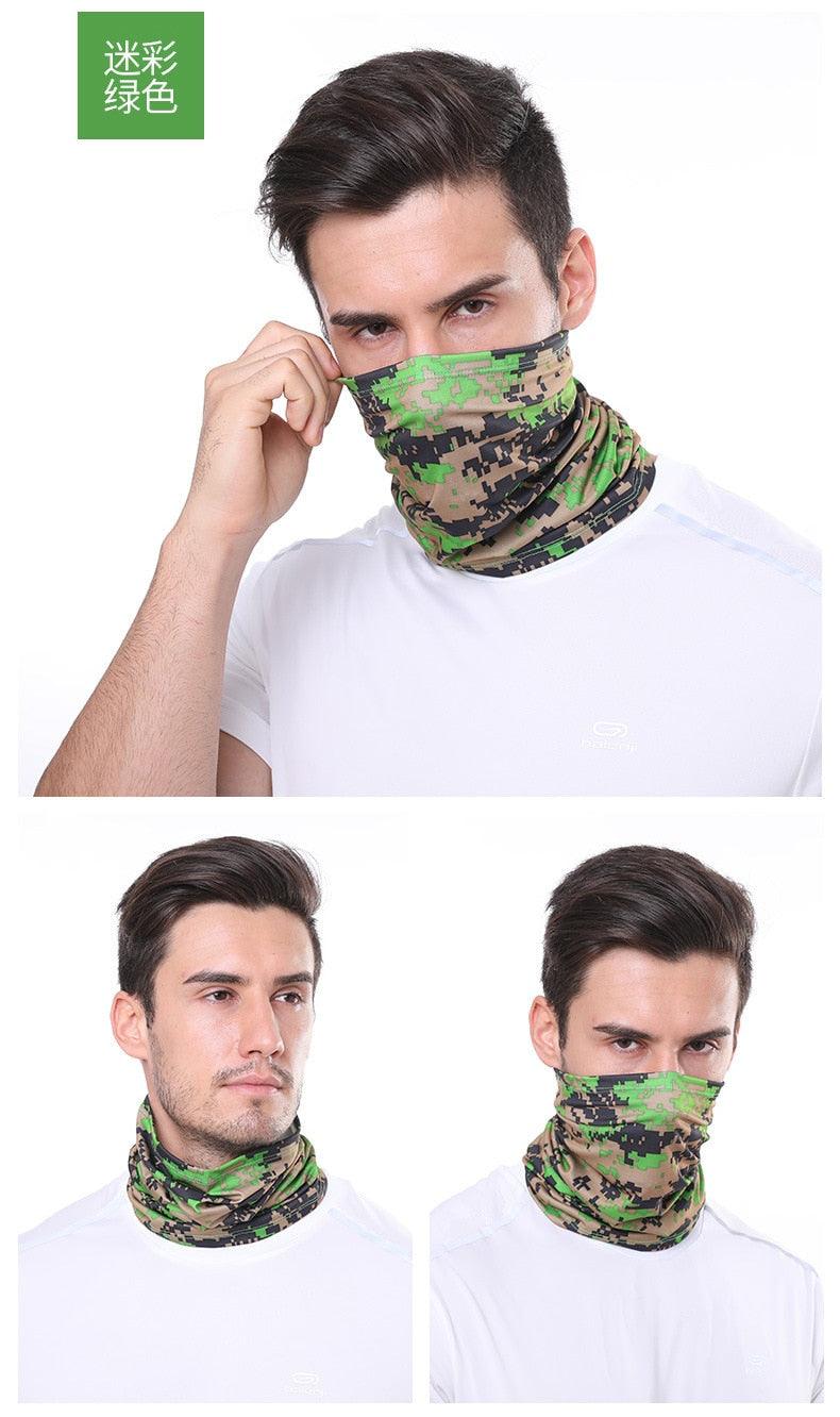 Summer Men Women Camouflage Bandana Half Face Mask Neck Gaiter Cover Face Scarf  Cycling Hunting Fishing Balaclava Scarf Unisex Men Women Bandanas Polyester Breathable Windproof Anti UV Neck Cover Camping Hiking Climbing Face Mask