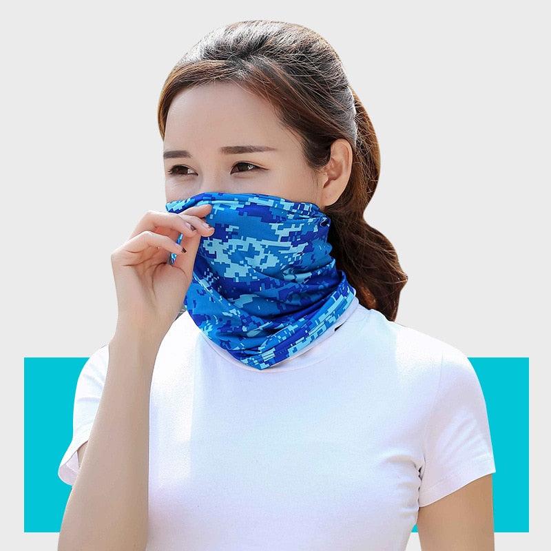 Summer Men Women Camouflage Bandana Half Face Mask Neck Gaiter Cover Face Scarf  Cycling Hunting Fishing Balaclava Scarf Unisex Men Women Bandanas Polyester Breathable Windproof Anti UV Neck Cover Camping Hiking Climbing Face Mask