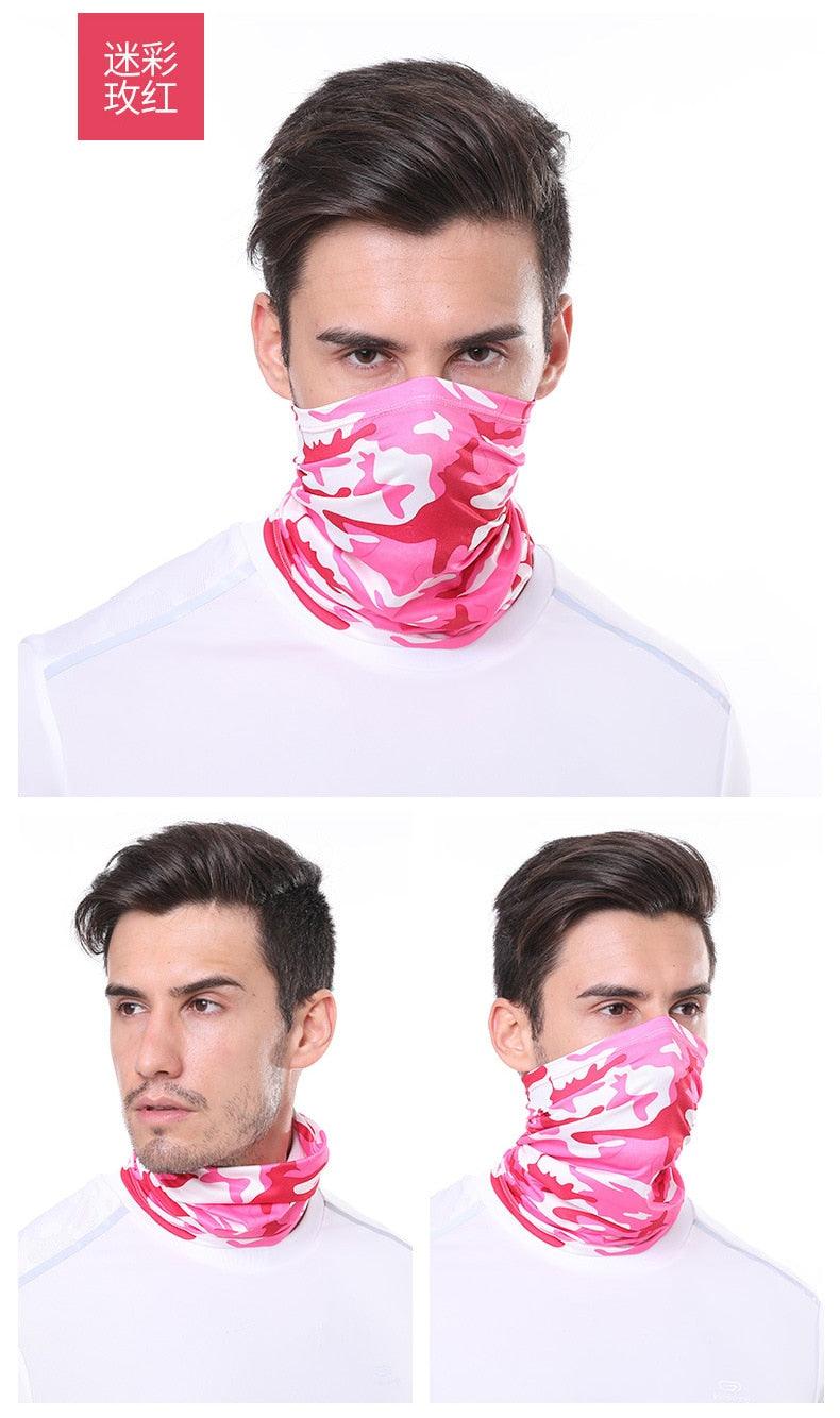 Summer Men Women Camouflage Bandana Half Face Mask Neck Gaiter Cover Face Scarf  Cycling Hunting Fishing Balaclava Scarf Unisex Men Women Bandanas Polyester Breathable Windproof Anti UV Neck Cover Camping Hiking Climbing Face Mask