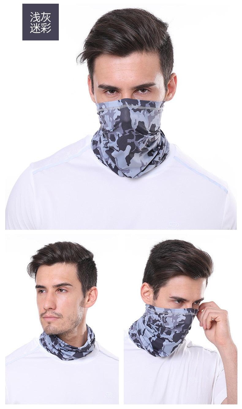 Summer Men Women Camouflage Bandana Half Face Mask Neck Gaiter Cover Face Scarf  Cycling Hunting Fishing Balaclava Scarf Unisex Men Women Bandanas Polyester Breathable Windproof Anti UV Neck Cover Camping Hiking Climbing Face Mask