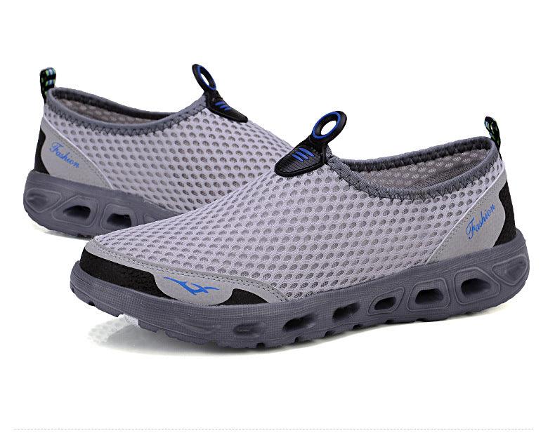 Summer Mens Couple Casual Shoes Fashion Lightweight Breathable Walking Sneakers Slip-on Mesh Flats Water Beach Shoes Quick Dry Barefoot For Swim Diving Surf