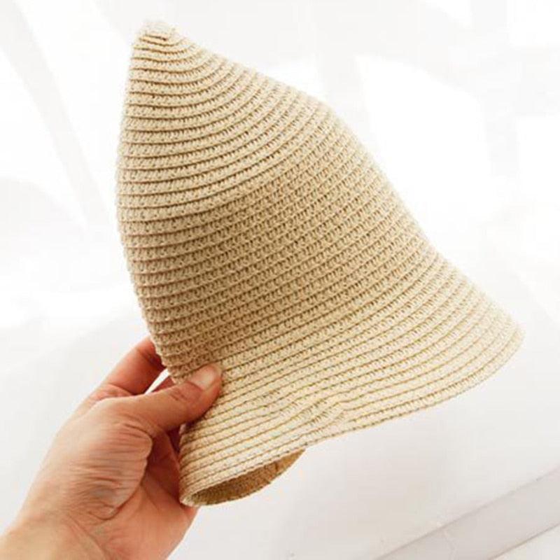 Summer New Sun Hat Stylish Bowknot Straw Hat For Women Beach Caps Parent-child Summer New Women's Sun Hat Bucket Cap Beige Flowers Ribbon Party Straw Hat For Women