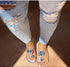 Summer Sandal Women Diamond Jelly Shoes Sandals Fashion Transparent Shoes Flat Beach Sandal Women's T-Strap Jelly Sandal Pointed Toe Clear Summer Beach Flat Sandals