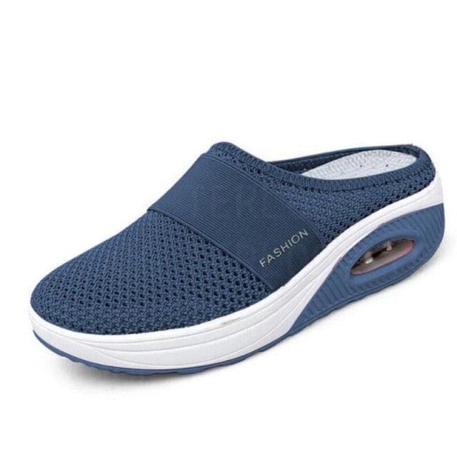 Summer Sandals Fashion Platform Slippers Outdoor Casual Flip Flops Comfy Slippers Women Flats Mesh Shoes Casual Air Cushion Platform Mesh Mules Sneaker Sandals For Female Lightweight Beach Shoes Outdoor Slippers