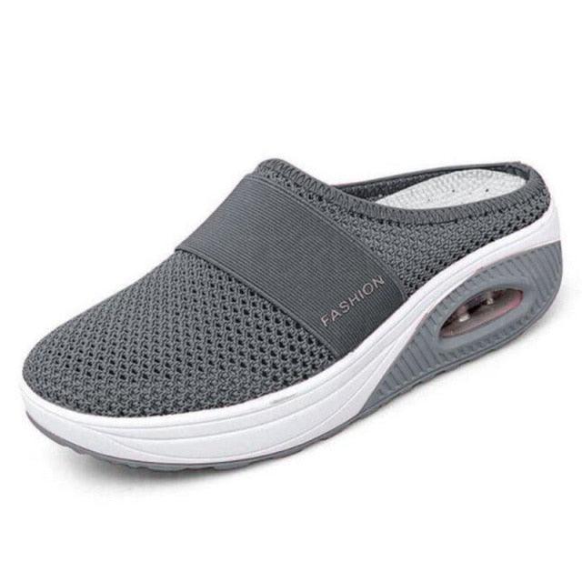 Summer Sandals Fashion Platform Slippers Outdoor Casual Flip Flops Comfy Slippers Women Flats Mesh Shoes Casual Air Cushion Platform Mesh Mules Sneaker Sandals For Female Lightweight Beach Shoes Outdoor Slippers