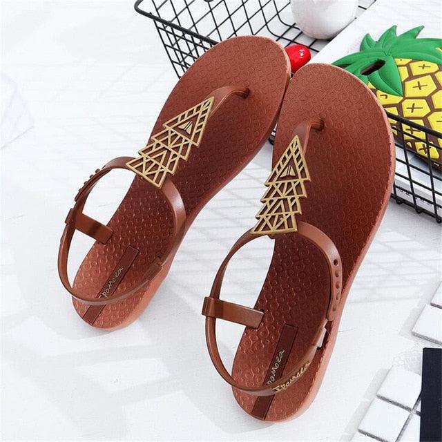 Summer Sandals Women New Flat Slides Flip Flops Seaside Vacation Shoes Woman Beach Flat Style Casual Sandals Slippers Beach Shoes Dress Summer Beach Shoes Thong Slippers