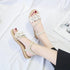 Summer Shoes Woman Sandals Elastic Ankle Strap Flat Sandals Flowers Beach Ankle Strap Sandals Slip On Flat Sandal Elastic Comfort Summer Shoes Comfortable Quick-Drying Casual Sandal