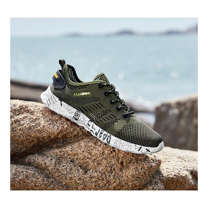 Summer Sport Mens Casual Workout Shoes Air Mesh Sneakers Fashion Foam Footwear Black Beach Water Fisherman Breathable Men Jogging Tennis Sport Sneakers