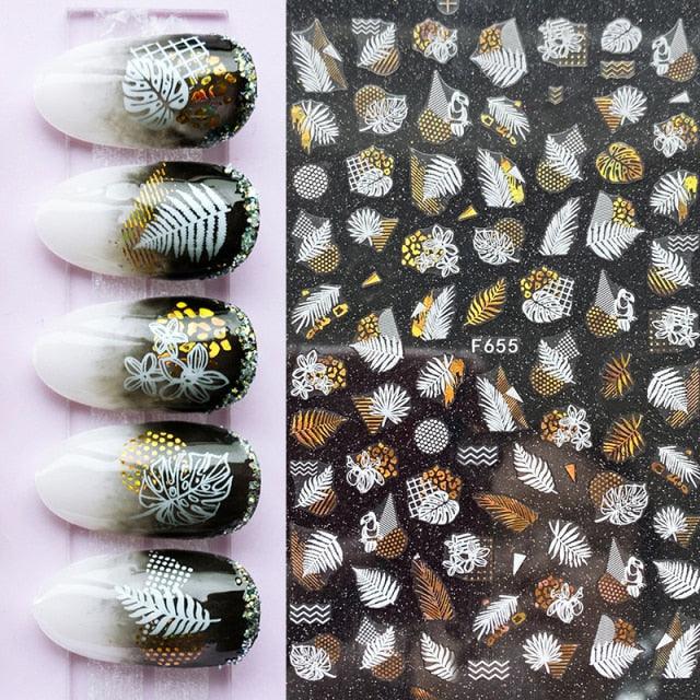 Summer Tropical Beach Coconut Tree Slippers 3D Nail Sticker Leaves Shell Transfer Decals Slider Decoration Manicures  Tip Water Transfer Nail Decals Sticker For Pretty Girl Self-Adhesive Nail Decals Designer Nail Stickers for Acrylic