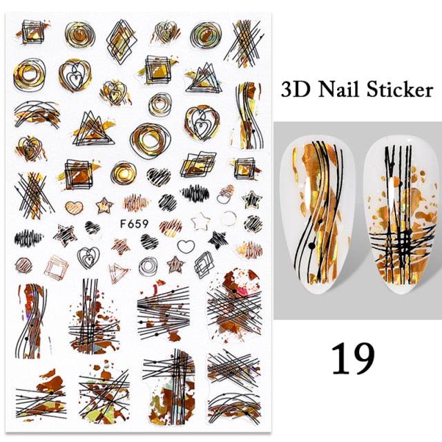 Summer Tropical Plants 3D Nail Sticker Iridescent Leaves Tree Transfer Decals Slider For Nails DIY Nail Art Decoration 3D Nail Stickers Decals Snowflakes Elk Bear Christmas Xmas Transfer Stickers Nail Art Self-Adhesive Decals Decoration Nail Art