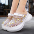 Summer Women Breathable Sandals Beach Shoes Women Slippers Slides Fashion Sandal Clogs Lightweight Walking Shoes With Chain Comfortable Shoes Around The House