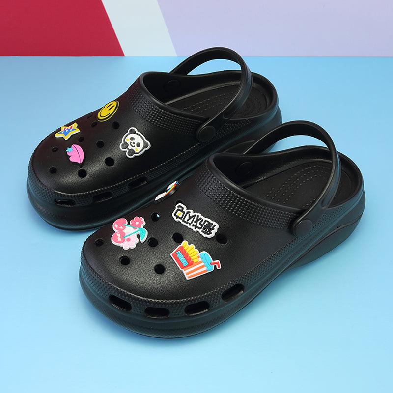 Summer Women Clogs Platform Garden Sandals Fruit Slippers Beach Shoes Increase Outdoor Unisex Garden Clogs Shoes Comfortable Slip-on Summer Beach Sandals