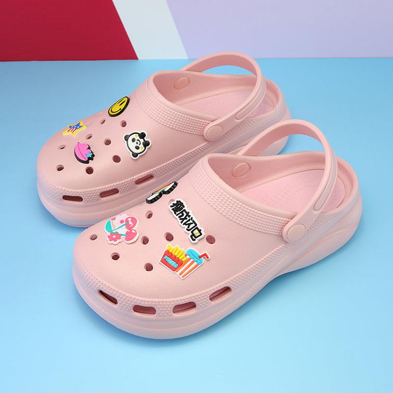 Summer Women Clogs Platform Garden Sandals Fruit Slippers Beach Shoes Increase Outdoor Unisex Garden Clogs Shoes Comfortable Slip-on Summer Beach Sandals