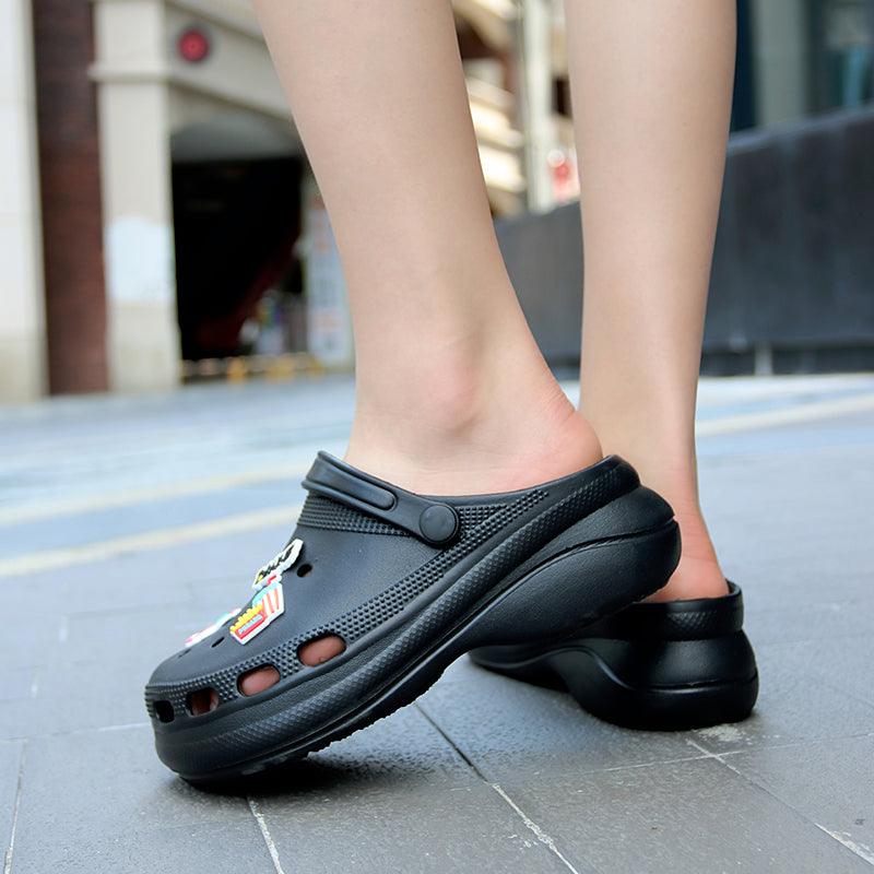 Summer Women Clogs Platform Garden Sandals Fruit Slippers Beach Shoes Increase Outdoor Unisex Garden Clogs Shoes Comfortable Slip-on Summer Beach Sandals