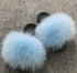 Summer Women Fox Fur Slippers Indoor Slides Fashion Flip Flops Casual Sandals Furry Fluffy Plush Slides Lightweight House Slippers Fluffy Sandals Outdoor Indoor Women Shoes