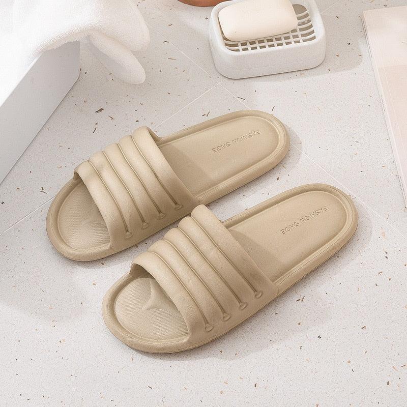 Summer Women Indoor Slippers Floor Flat Shoes Indoor Eva Flip Flops Non-Slip Bathroom Home Slippers Quick Drying Sandals EVA Anti-slip Open Toe Soft Slippers Shoes Pool Slippers