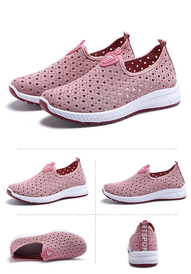 Summer Womens Shoes Breathable Mesh Sneakers Slip On Flats Espadrilles Fashion Trainers Women Comfortable Pink Couple Shoes Outdoor Walking Footwear Shoes