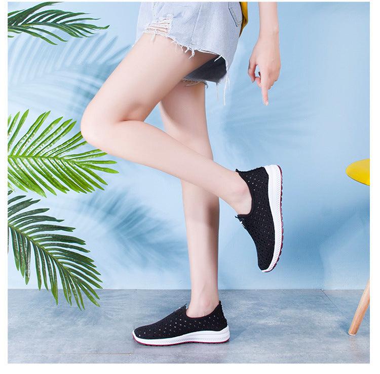 Summer Womens Shoes Breathable Mesh Sneakers Slip On Flats Espadrilles Fashion Trainers Women Comfortable Pink Couple Shoes Outdoor Walking Footwear Shoes