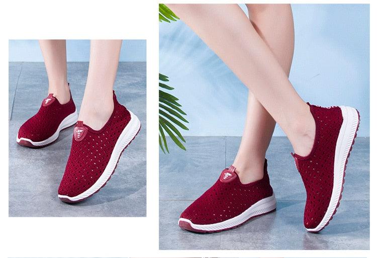 Summer Womens Shoes Breathable Mesh Sneakers Slip On Flats Espadrilles Fashion Trainers Women Comfortable Pink Couple Shoes Outdoor Walking Footwear Shoes