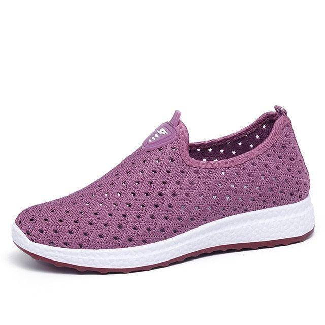 Summer Womens Shoes Breathable Mesh Sneakers Slip On Flats Espadrilles Fashion Trainers Women Comfortable Pink Couple Shoes Outdoor Walking Footwear Shoes