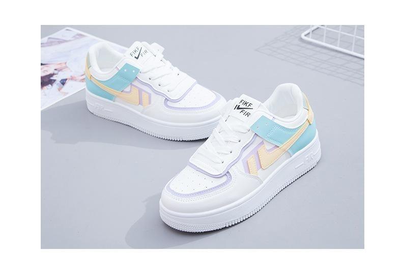 Summer Womens Stylish Sneakers White Tennis Women  Slip On Female Row Shoes Platform Flats Casual Lace Up Woman Comfort Walking Shoes White Women Breathable Sneakers