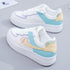 Summer Womens Stylish Sneakers White Tennis Women  Slip On Female Row Shoes Platform Flats Casual Lace Up Woman Comfort Walking Shoes White Women Breathable Sneakers