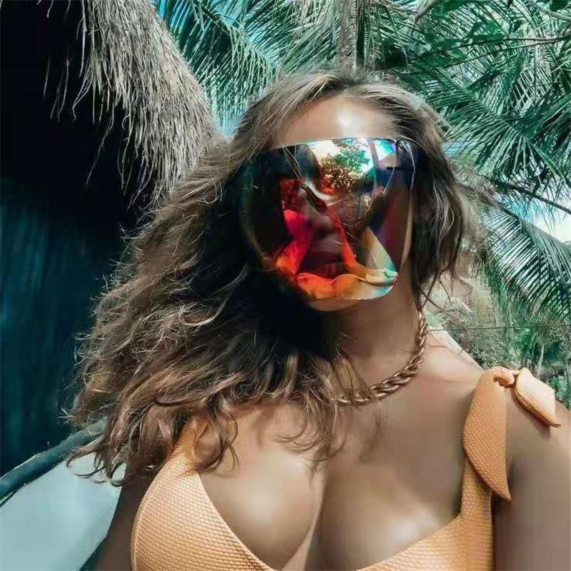 Sunglasses Full Face Cover Stylish Glasses New Protective Face-Shield Full Cover Glasses Sunglasses  Anti-Spray Mask Protective Glass Sunglasses For Men & Women