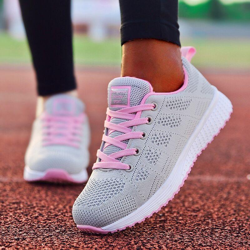 Super Light Sneakers For Women Vulcanize Sport Walking White Sneakers Women Casual Flats Elegant Soft Walking Shoes Breathable Non Slip Comfortable Sneakers